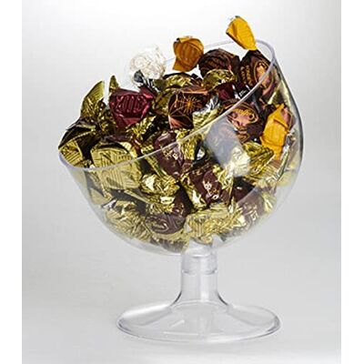 BIGIEMME Konfettihållare Transparent lutande kopp kort skaft diameter 16 cm höjd 24 plast BIGIEMME Konfettihållare Transparent lutande kopp kort skaft diameter 16 cm höjd 24 plast