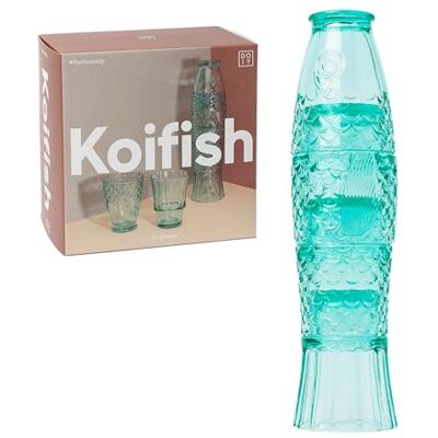 Doiy – Set med glaskoppar – design i form av en fisk – tillverkad av glas – stapelbara dekorativa glas – diskmaskinssäker – färg mynta – 8,3 x 8,3 x 32,5 cm – 4 stycken Doiy – Set med glaskoppar – design i form av en fisk – tillverkad av glas – stapelbara dekorativa glas – diskmaskinssäker – färg mynta – 8,3 x 8,3 x 32,5 cm – 4 stycken