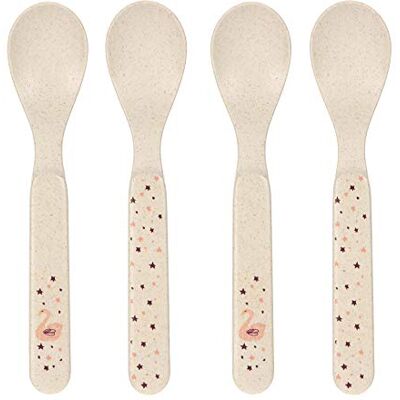 Lassig LÄSSIG Barnskedset (4 delar) melamin BPA diskmaskin och mikrovågsugn sked set liten vatten svan rosa Lassig LÄSSIG Barnskedset (4 delar) melamin BPA diskmaskin och mikrovågsugn sked set liten vatten svan rosa