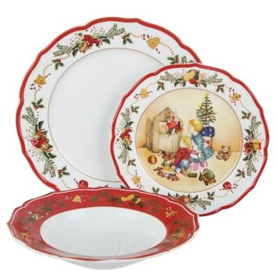 Generic - Natale Teatrino - Red - Fine Porcelain - Dinnerware Set Generic - Natale Teatrino - Red - Fine Porcelain - Dinnerware Set
