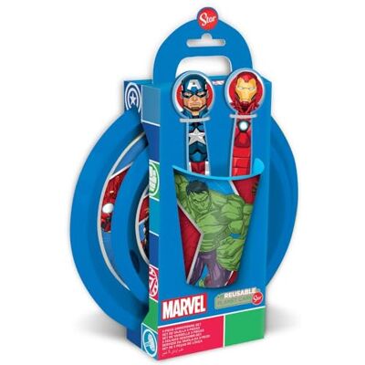 Tataway Marvel Röd och Blå Plastmatset Avengers Hulk Iron Man Captain America Thor Tallrikar Tumbler Bestick Tataway Marvel Röd och Blå Plastmatset Avengers Hulk Iron Man Captain America Thor Tallrikar Tumbler Bestick