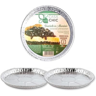 CasaChic Aluminiumbehållare för stora tårtor – rund engångspanna för kakor och pizza (Ø 25 cm) CasaChic Aluminiumbehållare för stora tårtor – rund engångspanna för kakor och pizza (Ø 25 cm)