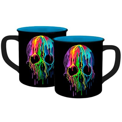 Gedalabels Kopp skalle neon emaljutseende 400 ml Gedalabels Kopp skalle neon emaljutseende 400 ml