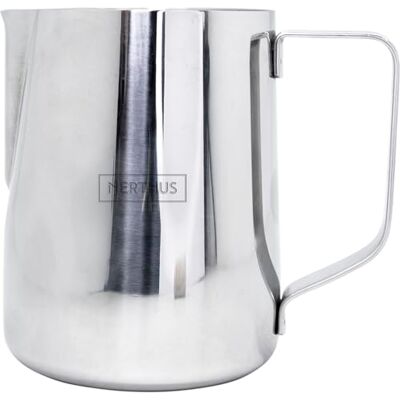 NERTHUS FIH 1459 mjölkkanna i rostfritt stål 350 ml pitcher för att skumma mjölk till kaffe cappuccino latte art NERTHUS FIH 1459 mjölkkanna i rostfritt stål 350 ml pitcher för att skumma mjölk till kaffe cappuccino latte art