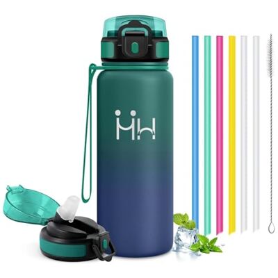 JAPORIA 750 ml Termosflaska med sugrör, återanvändbar, läckagesäker, bärbar, flaska för kommunikation, picknick, strand JAPORIA 750 ml Termosflaska med sugrör, återanvändbar, läckagesäker, bärbar, flaska för kommunikation, picknick, strand