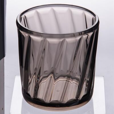 Tivoli Set med 6 whiskyglas, 325 ml akrylglas, yta med sneda vertikala linjer, mode rökig Tivoli Set med 6 whiskyglas, 325 ml akrylglas, yta med sneda vertikala linjer, mode rökig