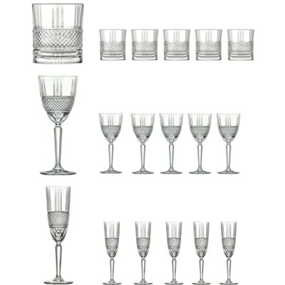 Wintem Vattenglas i glas, vinglas, glas för rostat bröd och aperitif glänsande set 18 delar elegant för raffinerat bord, diskmaskinssäker Wintem Vattenglas i glas, vinglas, glas för rostat bröd och aperitif glänsande set 18 delar elegant för raffinerat bord, diskmaskinssäker
