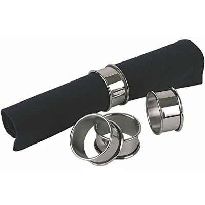 APS servettringar, rostfritt stål servetthållare, set om 4, högglanspolerad, Ø 4,7 cm, 2 cm höjd APS servettringar, rostfritt stål servetthållare, set om 4, högglanspolerad, Ø 4,7 cm, 2 cm höjd