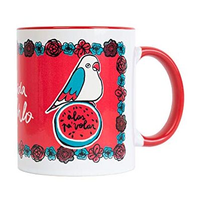 Grupo Erik - Frida Kahlo Alas Pa Volar - 350 ml - Vit keramik - Mug Grupo Erik - Frida Kahlo Alas Pa Volar - 350 ml - Vit keramik - Mug