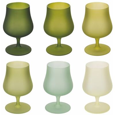 Tivoli Set med 6 glas sprit 260 ml frostat glas, grönt Tivoli Set med 6 glas sprit 260 ml frostat glas, grönt