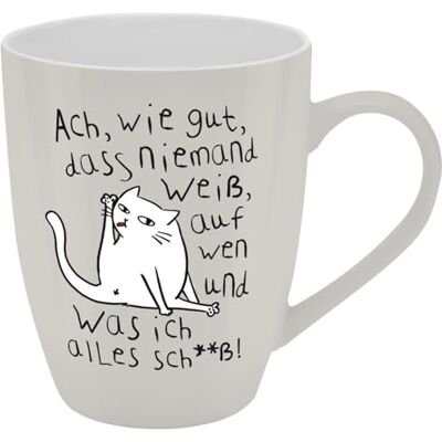 GRUSS & CO mugg med motiv ingen vit kopp med ordspråk, nytt benporslin, 35 cl, med presentbaderole rolig gåva, födelsedag 74208 GRUSS & CO mugg med motiv ingen vit kopp med ordspråk, nytt benporslin, 35 cl, med presentbaderole rolig gåva, födelsedag 74208