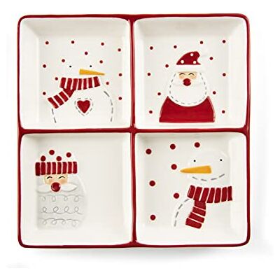 Excelsa Snowman tallrik 4 fack, keramik, 20 x 20 cm Excelsa Snowman tallrik 4 fack, keramik, 20 x 20 cm