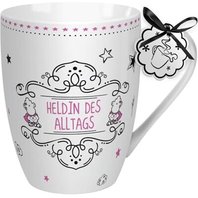 Sheepworld kopp med slogan hjältinna i vardagen kaffekopp, porslin, 30 cl favoritkopp, present, kollega 59258 Sheepworld kopp med slogan hjältinna i vardagen kaffekopp, porslin, 30 cl favoritkopp, present, kollega 59258