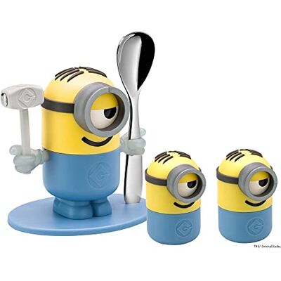 WMF Minions äggkopp-set 4 delar, mugg med sked, salt och pepparströare, från 3 år, plast, bpa-fri WMF Minions äggkopp-set 4 delar, mugg med sked, salt och pepparströare, från 3 år, plast, bpa-fri