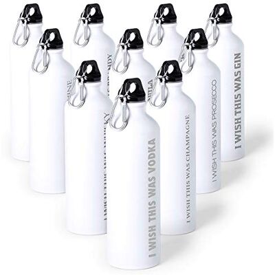 eBuyGB Unisex humoristisk BPA-fri vit metall sportvattenflaska, I Wish This was Beer, 800 ml eBuyGB Unisex humoristisk BPA-fri vit metall sportvattenflaska, I Wish This was Beer, 800 ml