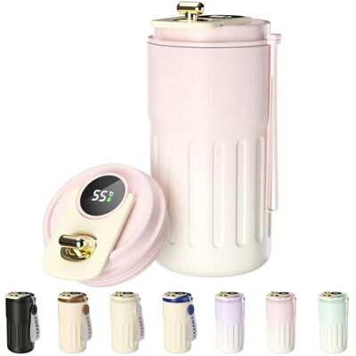 Homealexa Kaffekopp resemuggar, vakuumisolerande kopp 316 rostfritt stål, LED pekskärm temperaturmätare, smart mugg tätningsflaska 410 ml Homealexa Kaffekopp resemuggar, vakuumisolerande kopp 316 rostfritt stål, LED pekskärm temperaturmätare, smart mugg tätningsflaska 410 ml