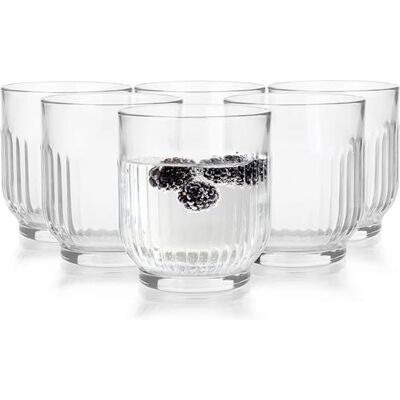 Glasmark KROSNO 1992 Dricksglas set glas med spår 6 stycken 290 ml vattenglas cocktailglas juiceglas juice vatten glas med tjock botten diskmaskinssäker Glasmark KROSNO 1992 Dricksglas set glas med spår 6 stycken 290 ml vattenglas cocktailglas juiceglas juice vatten glas med tjock botten diskmaskinssäker