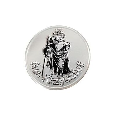 Avisa Aluminium embleme/logo – St Christopher/šw. Krzysztof (PL) – Ø 4,7 cm Avisa Aluminium embleme/logo – St Christopher/šw. Krzysztof (PL) – Ø 4,7 cm