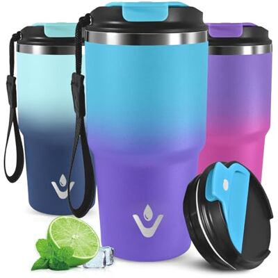 Mujigaga 595 ml kaffetermos, läckagesäker termisk mugg, lufttät bärbar termisk mugg kaffe för varma och kalla drycker, vakuumisolerad, termisk kopp för vandring, kontor, resor Mujigaga 595 ml kaffetermos, läckagesäker termisk mugg, lufttät bärbar termisk mugg kaffe för varma och kalla drycker, vakuumisolerad, termisk kopp för vandring, kontor, resor