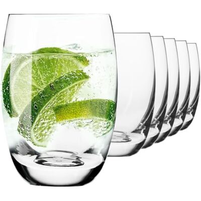 KIAPPO Set med 6 glas Elite Water Glasses set för vatten och kalla drycker, drycker, anti-tarnish kristallglas, fatform, diskmaskinssäker, 360 ml x 6 st. KIAPPO Set med 6 glas Elite Water Glasses set för vatten och kalla drycker, drycker, anti-tarnish kristallglas, fatform, diskmaskinssäker, 360 ml x 6 st.