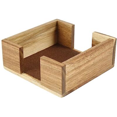 Thirstystone naturlig akacia trä fyrkantig glasunderlägg hållare 12,7 cm x 12,7 cm rymmer 10,16 cm fyrkantiga underlägg Thirstystone naturlig akacia trä fyrkantig glasunderlägg hållare 12,7 cm x 12,7 cm rymmer 10,16 cm fyrkantiga underlägg