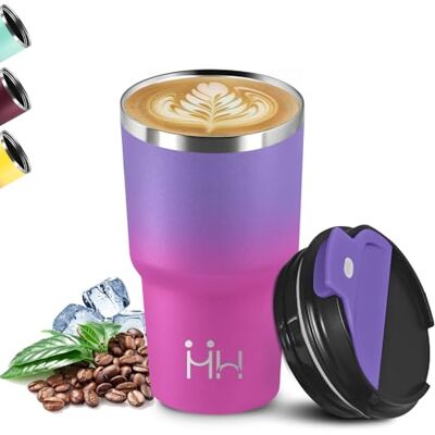 Mujigaga Termisk mugg, 20 oz Kaffe, BPA-fri, håller varm i 6 timmar/kall 8 timmar, termosflaska, läckagefri, resemugg, 18/8 rostfritt stål, för arbete, camping, hem, skola Mujigaga Termisk mugg, 20 oz Kaffe, BPA-fri, håller varm i 6 timmar/kall 8 timmar, termosflaska, läckagefri, resemugg, 18/8 rostfritt stål, för arbete, camping, hem, skola