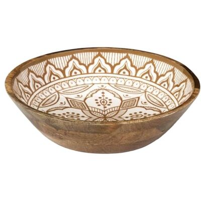 HOME DECO FACTORY , KA0567, Dune Mango Wood Terracotta salladsskål, elegant och modern design, perfekt för sallader och rätter, lätt att rengöra, diameter 28 cm, vit och orange HOME DECO FACTORY , KA0567, Dune Mango Wood Terracotta salladsskål, elegant och modern design, perfekt för sallader och rätter, lätt att rengöra, diameter 28 cm, vit och orange