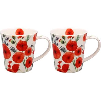 The Leonardo Collection Mindre & Pavey Poppy Fields härlig blommig design keramisk mugg – set med 2 eller 4 matchande muggar (2) The Leonardo Collection Mindre & Pavey Poppy Fields härlig blommig design keramisk mugg – set med 2 eller 4 matchande muggar (2)
