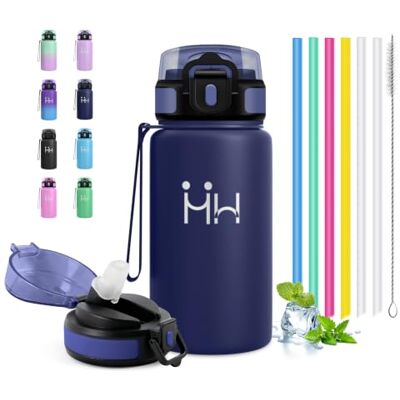 JAPORIA Botella Térmica 500 ml, dubbelvägg, termisk flaska, med sugrör, återanvändbar vattenflaska, läckagesäker, perfekt för gym, skola, kontor, yoga JAPORIA Botella Térmica 500 ml, dubbelvägg, termisk flaska, med sugrör, återanvändbar vattenflaska, läckagesäker, perfekt för gym, skola, kontor, yoga