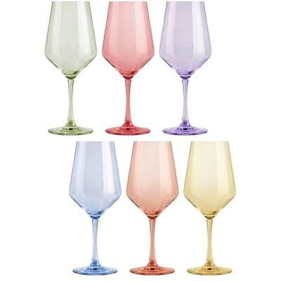 Glasmark KROSNO 1992 vinglas, set om 6 – färgade glas för vitt vin, rosé, aperitif, sommarkvällar och festliga bord Glasmark KROSNO 1992 vinglas, set om 6 – färgade glas för vitt vin, rosé, aperitif, sommarkvällar och festliga bord