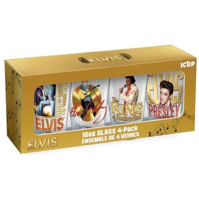 ICUP Elvis porträtt 4 st pint glas set ICUP Elvis porträtt 4 st pint glas set