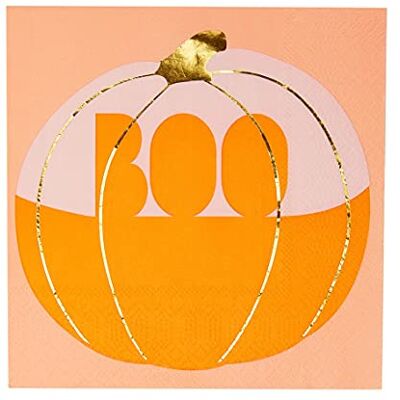 Talking Tables Talking Table Pack med 16 pumpa Halloweenservetter Orange pappersservetter med 'Boo' design Engångsartiklar för fest, höst, pumpa-servett, 33 x 33 centimeter Talking Tables Talking Table Pack med 16 pumpa Halloweenservetter Orange pappersservetter med 'Boo' design Engångsartiklar för fest, höst, pumpa-servett, 33 x 33 centimeter
