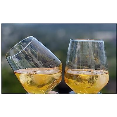 Topkapi Whiskyglas McDalford, transparent med cirkeleffekt, för whisky, cocktail, juice, vatten, drycker, H ~ 10,6 cm, V ~ 420 ml, 2 stycken Topkapi Whiskyglas McDalford, transparent med cirkeleffekt, för whisky, cocktail, juice, vatten, drycker, H ~ 10,6 cm, V ~ 420 ml, 2 stycken