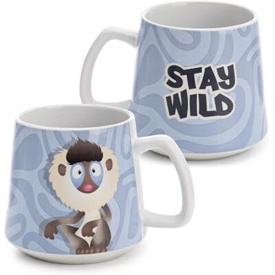 NICI Kopp, Mandrill 380 ml, 8 x 9,5 cm, blå, högkvalitativ porslinskopp, kärleksfullt utformad, söt accessoar för kök, kontor och hem, söt present till favoritpersoner 62762 NICI Kopp, Mandrill 380 ml, 8 x 9,5 cm, blå, högkvalitativ porslinskopp, kärleksfullt utformad, söt accessoar för kök, kontor och hem, söt present till favoritpersoner 62762