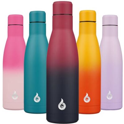 BJPKPK Isolerad vattenflaska 17 oz rostfritt stål vattenflaskor återanvändbar metall termos vattenflaska håller sig kallt och varmt, charmigt svart röd BJPKPK Isolerad vattenflaska 17 oz rostfritt stål vattenflaskor återanvändbar metall termos vattenflaska håller sig kallt och varmt, charmigt svart röd