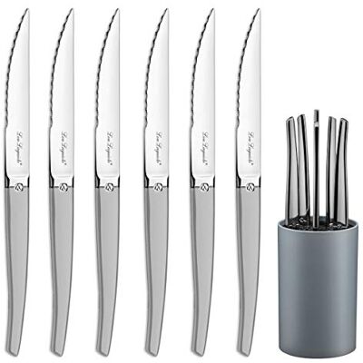 Lou Laguiole Jet – Stahl sandsten, Steakblock x 6 Lou Laguiole Jet – Stahl sandsten, Steakblock x 6