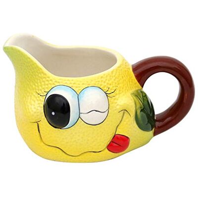Dekohelden24 Keramisk mjölkkanna/gräddkanna som citron i gul, mått ca 14 x 11 x 8,5 cm, 222284-citron Dekohelden24 Keramisk mjölkkanna/gräddkanna som citron i gul, mått ca 14 x 11 x 8,5 cm, 222284-citron