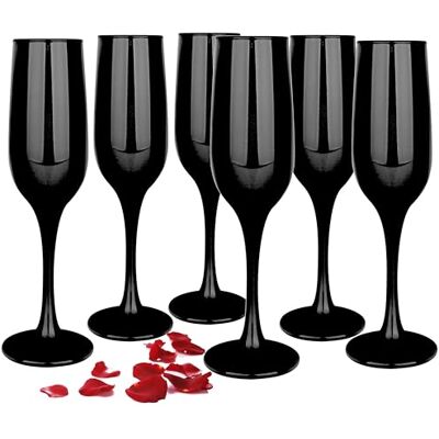 Glasmark Krosno Sätt med 6 champagneglas 0,2 l Svart - Champagneglas Sätt Glasmark Krosno Sätt med 6 champagneglas 0,2 l Svart - Champagneglas Sätt