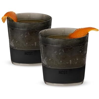 Host Värd frys kylkoppar för whisky, bourbon och Scotch, frysgel kylare dubbelvägg tumlare 266 ml (9 oz), set med 2, rök Host Värd frys kylkoppar för whisky, bourbon och Scotch, frysgel kylare dubbelvägg tumlare 266 ml (9 oz), set med 2, rök