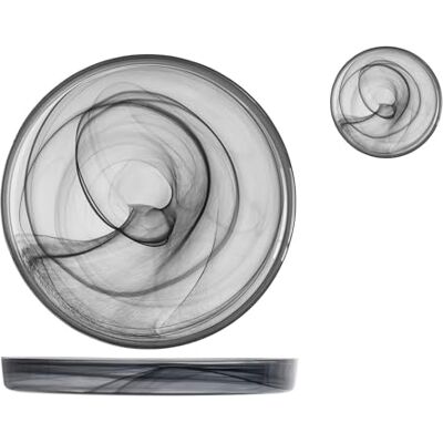 H&H Set med 6 glastallrikar svart alabaster 28 H&H Set med 6 glastallrikar svart alabaster 28