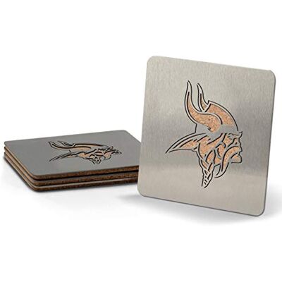 YouTheFan NFL Minnesota Vikings Boaster rostfritt stål underlägg set med 4 YouTheFan NFL Minnesota Vikings Boaster rostfritt stål underlägg set med 4