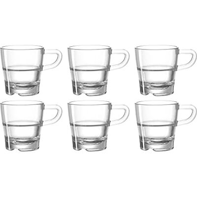 Leonardo HOME Senso Espressokopp, espressomugg med handtag, diskmaskinssäkra espressoglas, set om 6, 70 ml, 024012 Leonardo HOME Senso Espressokopp, espressomugg med handtag, diskmaskinssäkra espressoglas, set om 6, 70 ml, 024012