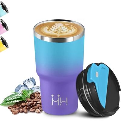 Mujigaga Termisk mugg, 20 oz termos, BPA-fri, håller sig varm i 6 timmar/kall 8 timmar, termisk flaska, läckagefri, resemugg, 18/8 rostfritt stål, för kontor, café, camping, hem Mujigaga Termisk mugg, 20 oz termos, BPA-fri, håller sig varm i 6 timmar/kall 8 timmar, termisk flaska, läckagefri, resemugg, 18/8 rostfritt stål, för kontor, café, camping, hem
