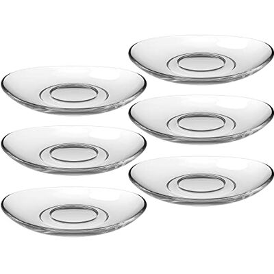 Leonardo Napoli tefat, set om 6, diskmaskinssäkra glasfat för Napoli, kaffe- och latte macchiato-glas, set om 6, Ø 14 cm, 024204 Leonardo Napoli tefat, set om 6, diskmaskinssäkra glasfat för Napoli, kaffe- och latte macchiato-glas, set om 6, Ø 14 cm, 024204