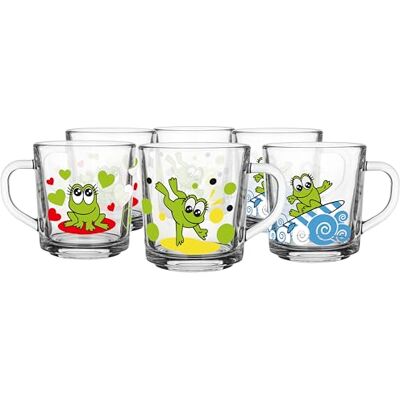 Glasmark KROSNO 1992 Glasmark KROSNO, 220 ml, set om 6 stycken, barnkopp med tryck, dryckesglas, barnkopp, glasmugg med handtag, högglansigt glas Glasmark KROSNO 1992 Glasmark KROSNO, 220 ml, set om 6 stycken, barnkopp med tryck, dryckesglas, barnkopp, glasmugg med handtag, högglansigt glas
