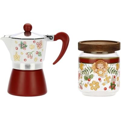 THUN , Kaffekanna och burk kaffebryggare set i Borosilikatglas och akacia lock, samling julöverraskningar, presentidé till jul, kaffebryggare Ø 15,6 cm h, burk 400 ml, Ø 8,9 cm THUN , Kaffekanna och burk kaffebryggare set i Borosilikatglas och akacia lock, samling julöverraskningar, presentidé till jul, kaffebryggare Ø 15,6 cm h, burk 400 ml, Ø 8,9 cm