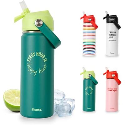 FISURA – Original termosflaska "every hour is happy hour”. 500 ml kapacitet, rostfritt stål, BPA-fri. Har sugrör, utmärkt för sport, resor, friluftsliv och arbete. FISURA – Original termosflaska "every hour is happy hour”. 500 ml kapacitet, rostfritt stål, BPA-fri. Har sugrör, utmärkt för sport, resor, friluftsliv och arbete.
