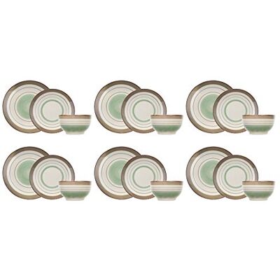 Cosy & Trendy Bordsservis i stengods Larissa Green 18 delar, 6 personer Cosy & Trendy Bordsservis i stengods Larissa Green 18 delar, 6 personer