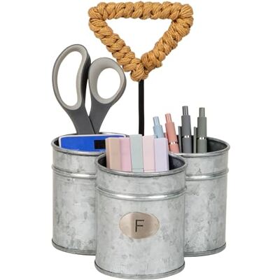 Mind Reader redskapshållare, bestick organisatör, caddy, bestickhållare, galvaniserad metall, 17,78 cm L x 17,8 cm B x 25,4 cm H, Silver Mind Reader redskapshållare, bestick organisatör, caddy, bestickhållare, galvaniserad metall, 17,78 cm L x 17,8 cm B x 25,4 cm H, Silver