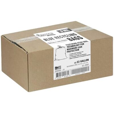 ULTRASAC Aluf Plastic am återvinning blå tunga stora blå återvinningsväskor från 33 gallon (stor 50 pack/w slipsar) 84 cm x 96 cm professionell kvalitet hög plast skräp och återvinningsväska för burkar, ULTRASAC Aluf Plastic am återvinning blå tunga stora blå återvinningsväskor från 33 gallon (stor 50 pack/w slipsar) 84 cm x 96 cm professionell kvalitet hög plast skräp och återvinningsväska för burkar,